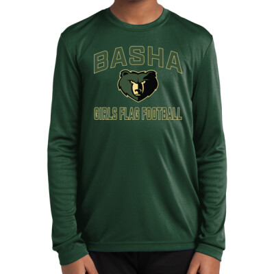 Youth Long Sleeve Drift Basha Bear Flag Football Tee Thumbnail