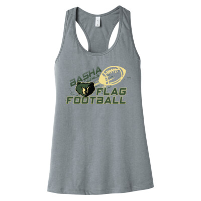 Ladies Flying Football Racerback Tank Top Thumbnail