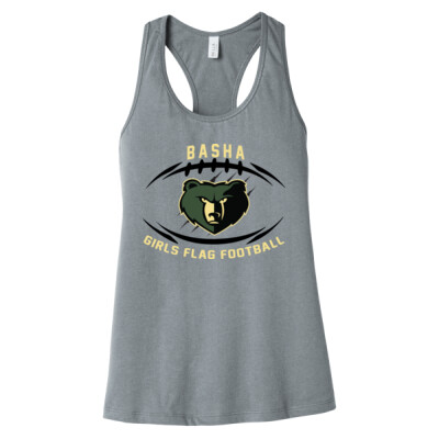Ladies Basha Bear with Football Racerback Tank Top Thumbnail